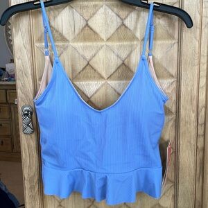 NWT Kortni Jeane Scoop Back Top - Ribbed Milky Blue